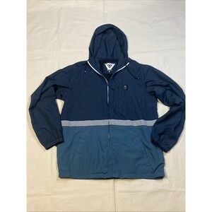 Vissla Jacket Mens Medium Blue Full Zip Lightweight Windbreaker Hooded Outdoor